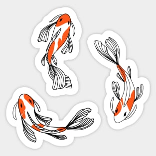 Cute Japanese koi fish illustration Sticker